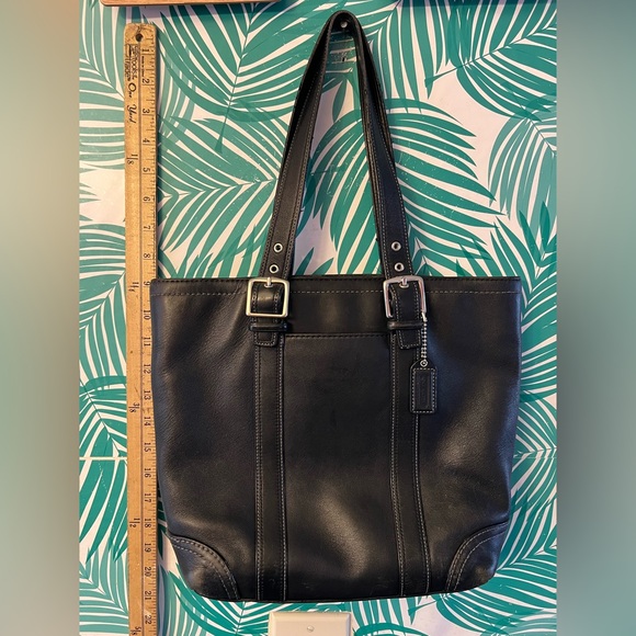 Vintage coach Hampton shoulder tote bag black leather 90’s Y2K - Picture 6 of 16